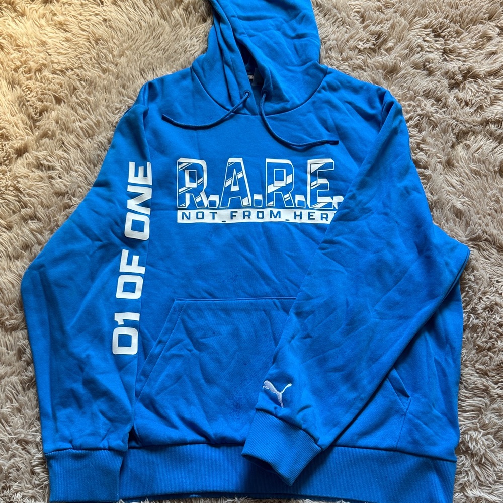 Puma Blue Hoodie with Black and White Details